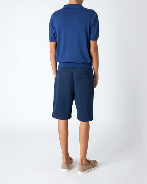 Bermuda uomo in cotone blu, BLUE