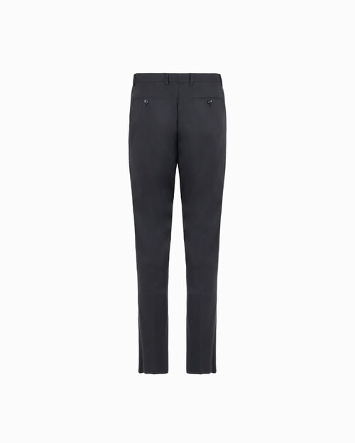 Pantalone da uomo di cotone nero, BLACK