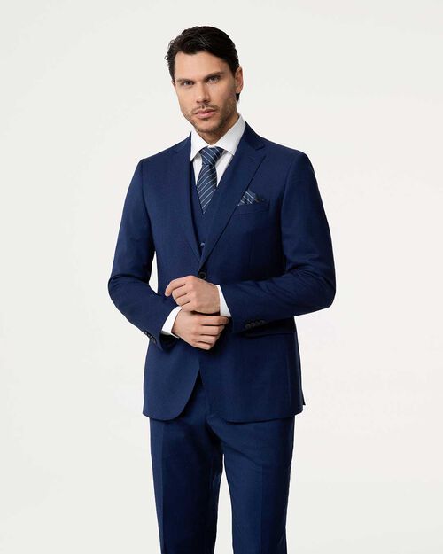 Completo giacca blu-royal con bottoni in corno, MULTI COLOR