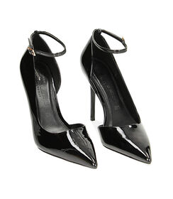 Décolleté open shank nere in vernice, tacco 10,5 cm, Valerio 1966, 2421T2021VENERO036, 002 preview