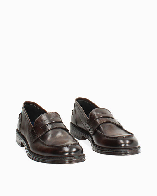 Mocassino in pelle moro dallo stile classico, DK BROWN