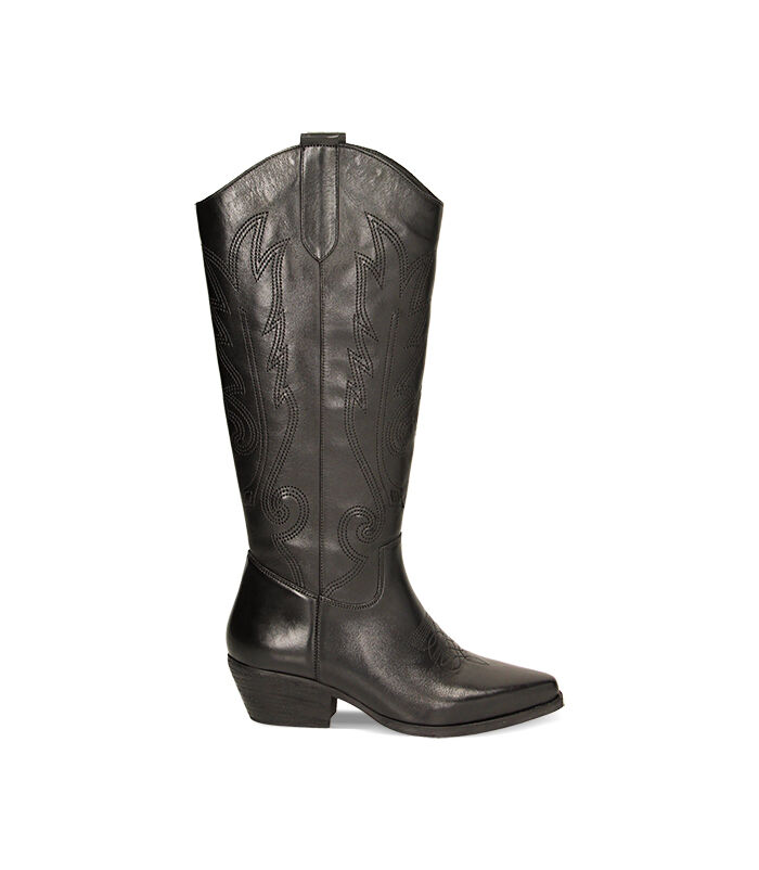 Stivali texani neri in pelle, Valerio 1966, 23B8T0823PENERO035