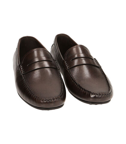 Mocassini soft testa di moro in pelle, Valerio 1966, 2114T6220PEMORO039, 002