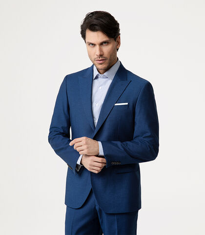 Giacca blu classica con taschino decorativo, Valerio 1966, 2786T3018TSBLUE42, 002