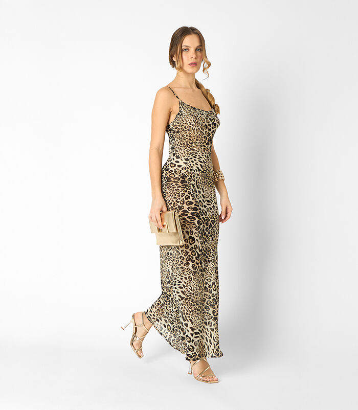 Vestito da donna leopard con incrocio sulla schiena, Valerio 1966, 25C9T0002TSLEOPM