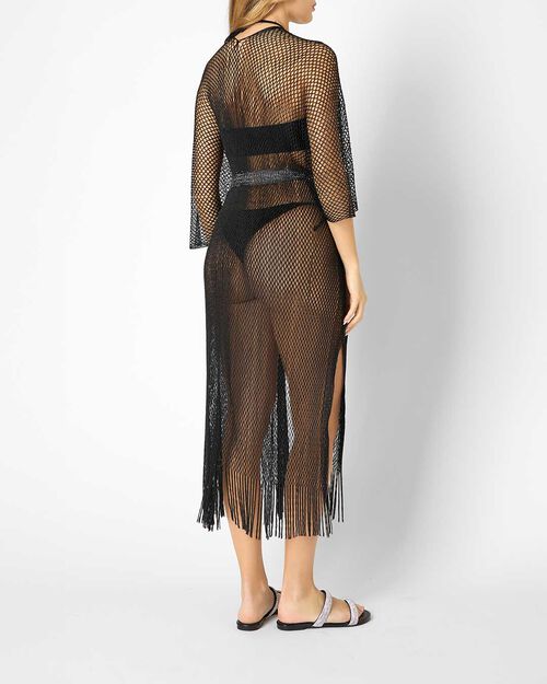 Poncho da donna nero, BLACK