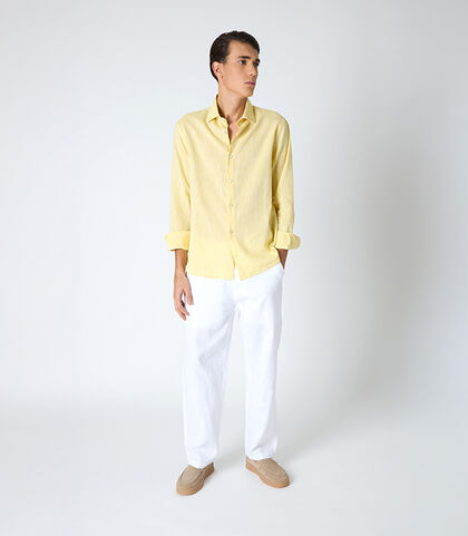 Pantalone da uomo in lino bianco, Valerio 1966, 2524T2555LNBIAN42, 001