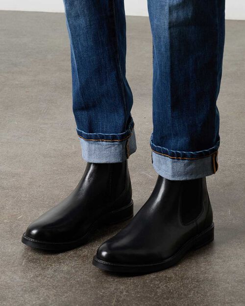 Beatles neri in vera pelle eleganti, BLACK