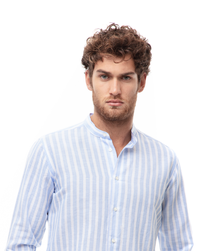 Camicia lino righe discount