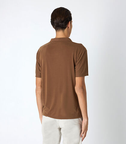 T-shirt uomo con colletto marrone, Valerio 1966, 25N8T0043TSMARRI, 002