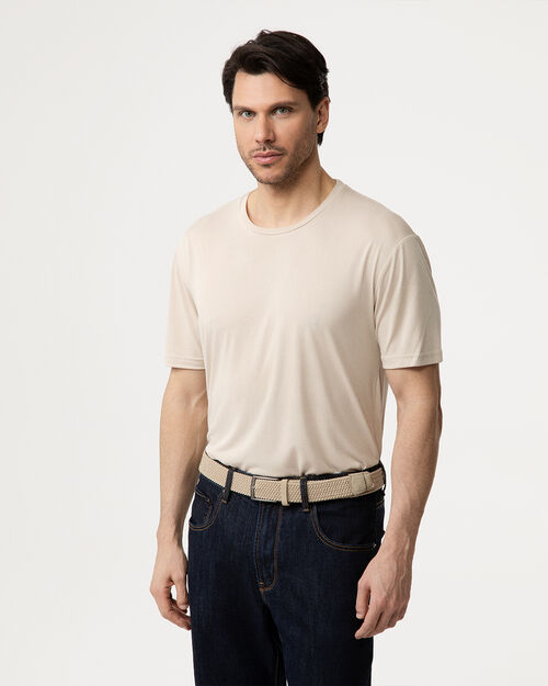 T-shirt panna essenziale classica, WHITE