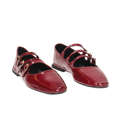 Ballerine multi-cinturino bordeaux in naplak, Valerio 1966, 2449T9505NPBORD035, 002
