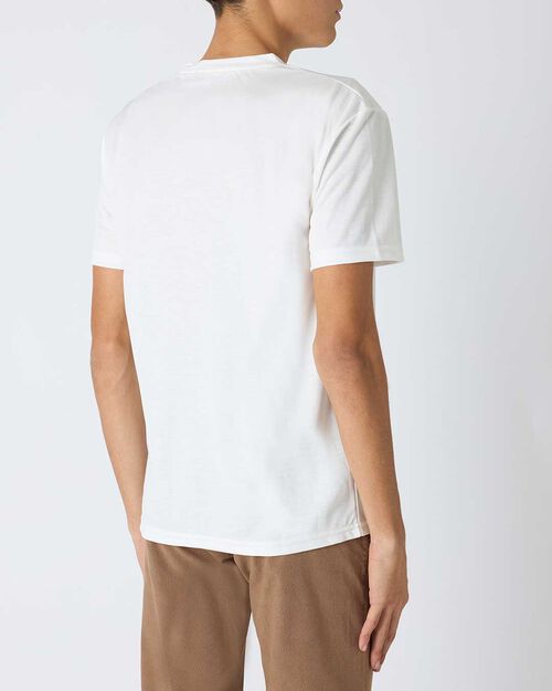 Maglietta da uomo basic, in cotone bianco, WHITE