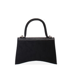 Borsa a tracolla in microfibra nera con pietre argento, Valerio 1966, 2451T6010MPNEARUNI, 003 preview