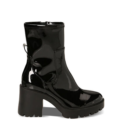 Stivaletti neri in vernice, tacco 8,5 cm, Valerio 1966, 22N3T3189VENERO035, 001