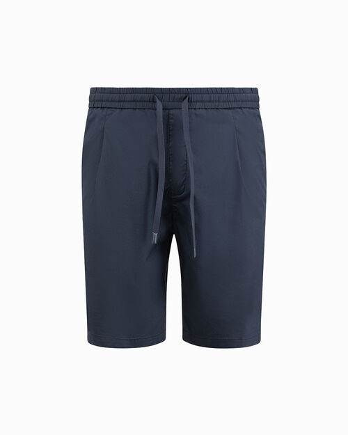 Bermuda blu con elastico in vita, BLUE