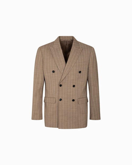 Completo giacca marrone-beige a righe sottili, MULTI COLOR