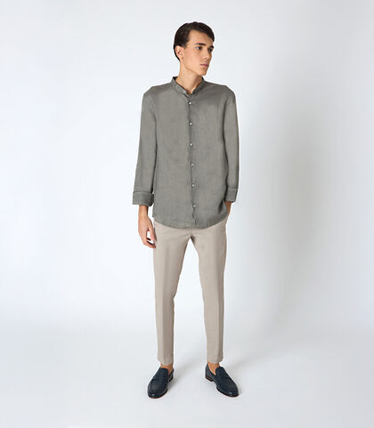Pantalone  da uomo in cotone beige classico, Valerio 1966, 25N8T5001COBEIG42, 001