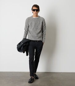 Maglione grigio melange da uomo, Valerio 1966, 26J2T0042TSGRIGI, 002 preview