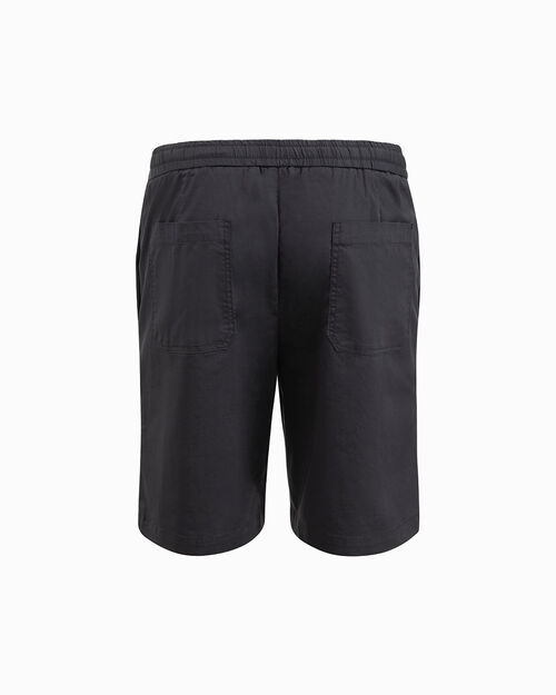 Bermuda nero con cintura elastica, BLACK