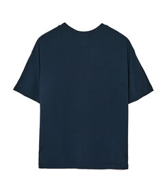 T-shirt da uomo in cotone blu, Valerio 1966, 26J3T1106TSBLUEL, 004 preview