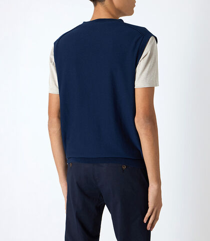 Gilet da uomo a V blu, Valerio 1966, 25U4T4206COBLUNI, 002