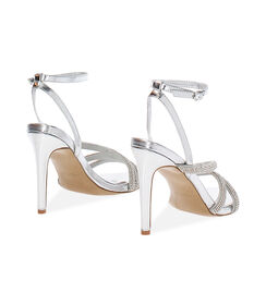 Sandalo con tacco donna argento, tacco 10 cm, Valerio 1966, 2521T4239LPARGE035, 004 preview