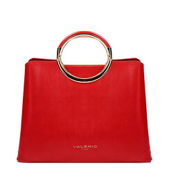 Borsa a mano donna rossa con manico circolare, Valerio 1966, 2523T3636EPROSSUNI, 001 preview