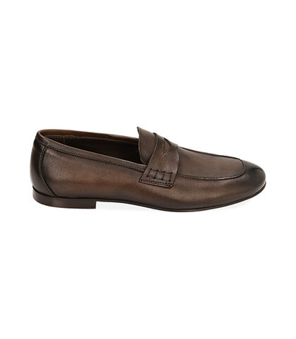 MAN SHOES MOCASSINS LEATHER MORO, Valerio 1966, 2153T1025PEMORO039, 001
