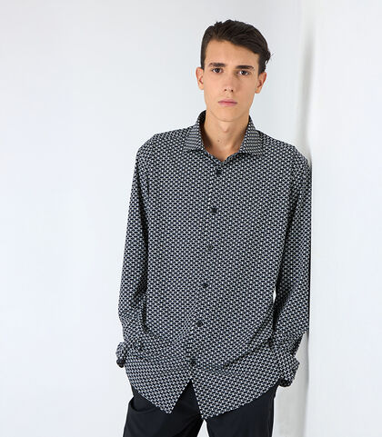 Camicia uomo bianco-nero, Valerio 1966, 25R1T2411TSBINE42, 001