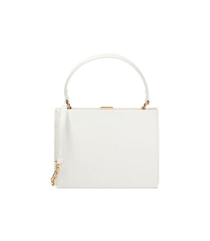 Mini bag donna bianca con manico, Valerio 1966, 2551T6041EPBIANUNI, 001