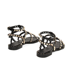 Sandali bassi neri con borchie, Valerio 1966, 2349T8229EPNERO035, 003 preview