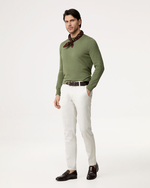 Pantalone beige con chiusura a zip, BEIGE