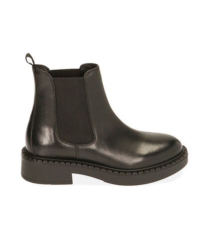Chelsea boots neri in pelle, tacco 4 cm, Valerio 1966, 20B8T3207PENERO035, 001