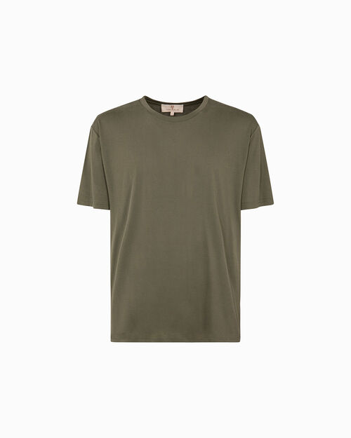 T-shirt verde oliva essenziale, GREEN