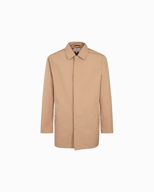 Trench beige con colletto tradizionale, BEIGE