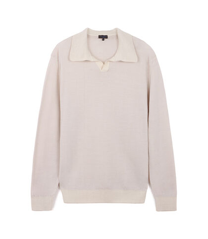 Maglione da uomo in tessuto color panna, Valerio 1966, 26J2T0021TSPANNI, 001