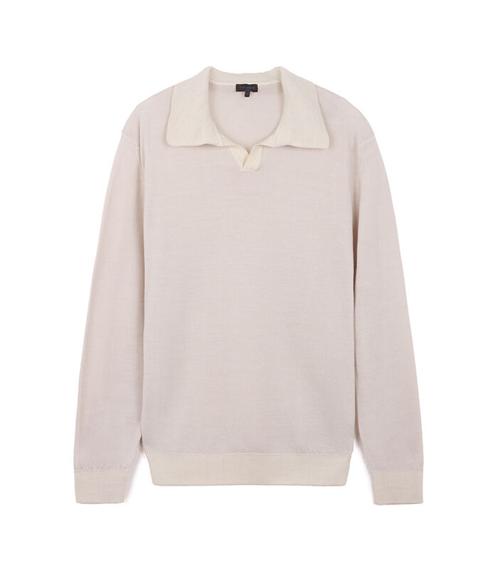 Maglione da uomo in tessuto color panna, Valerio 1966, 26J2T0021TSPANNL