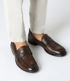 Mocassini da uomo cognac in pelle, Valerio 1966, 2553T0051PECOGN039, 002 preview