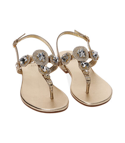 Sandali infradito gioiello oro, Valerio 1966, 2149T6132LMOROG035, 002