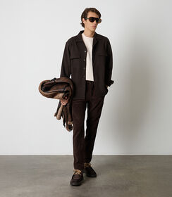 Pantaloni in velluto testa di moro da uomo, Valerio 1966, 26N9T1921VLMORO48, 001 preview