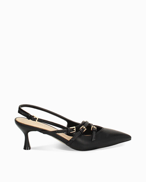 D&eacute;collet&eacute; slingback nere, tacco 6 cm, BLACK