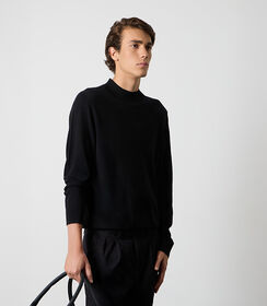 Maglione nero da uomo in tessuto, Valerio 1966, 26U4T3014TSNEROI, 001 preview