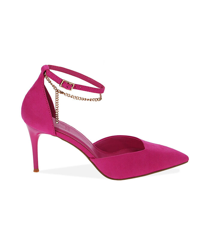 Decollete fucsia in microfibra tacco 8 cm