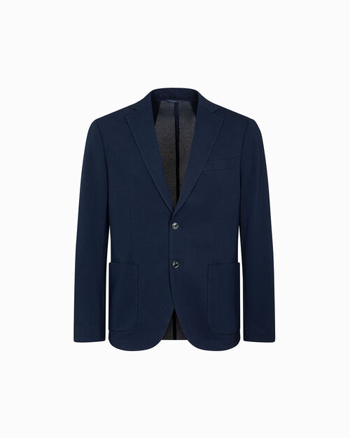 Giacca blu navy con revers classici, NAVY BLUE