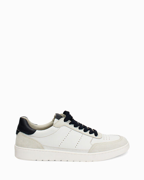 Sneakers bianco-blu con dettagli in suede, 