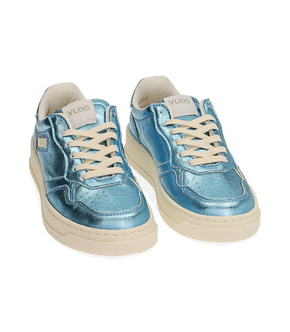 Sneakers turchesi laminate, Valerio 1966, 20F9T9215LMTURC035, 002