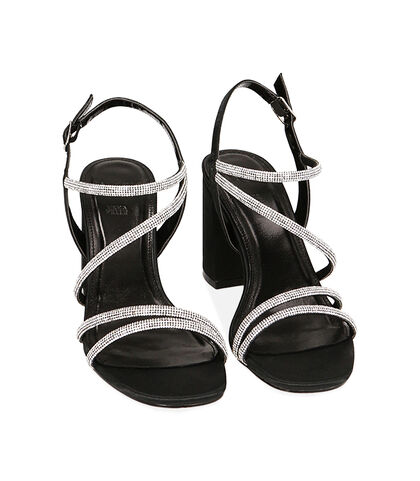 Sandali neri, tacco 8,5 cm, Valerio 1966, 2121T2925RSNERO035, 002