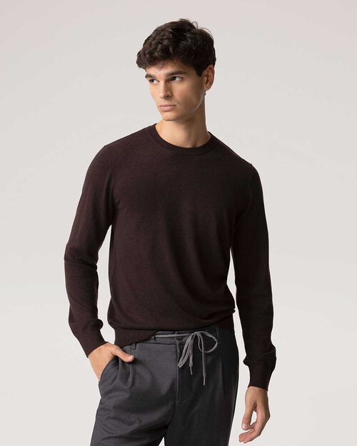 Maglione marrone a manica lunga, BROWN