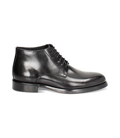 Polacchino stringato nero in pelle, Valerio 1966, 24U6T6322PENERO040, 001 preview